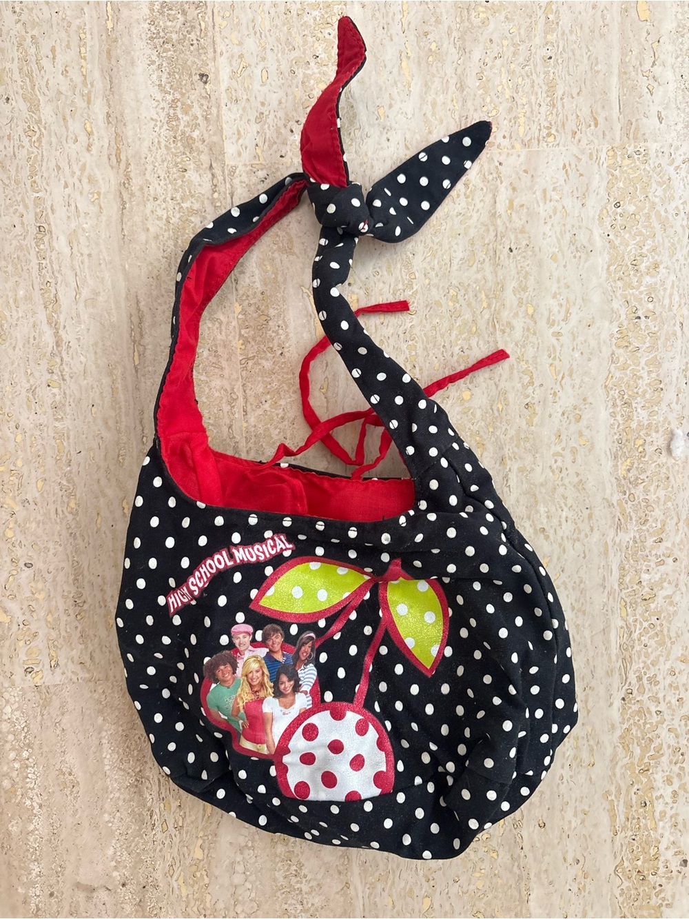 Y2k Disney High School Musical Black & Red Polka Dot Shoulder Bag